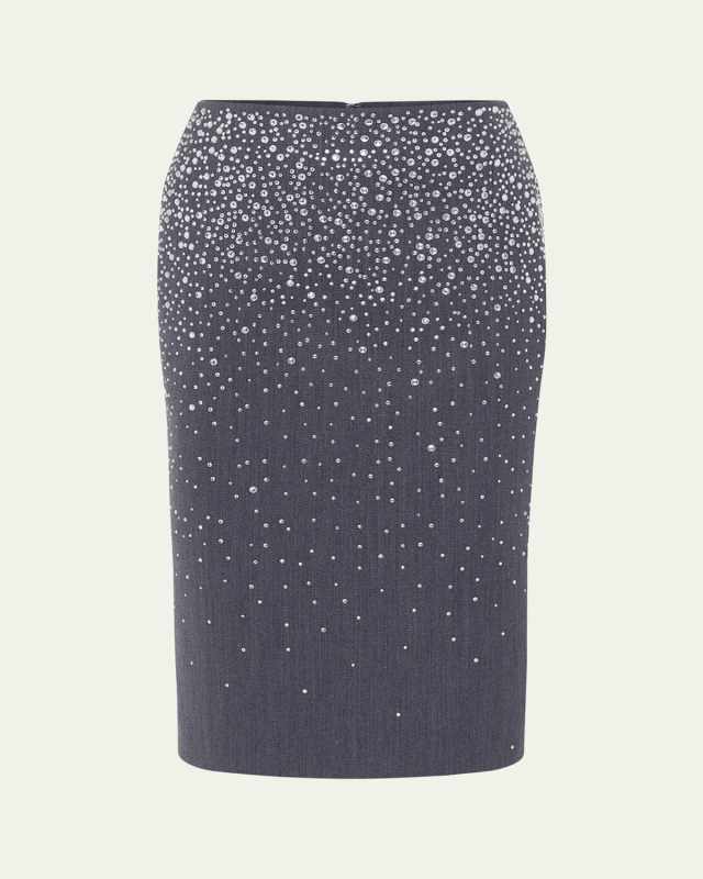 Crystal Suiting Pencil Skirt